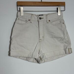 BDG Mom High-Rise Off-White Jean Shorts 25